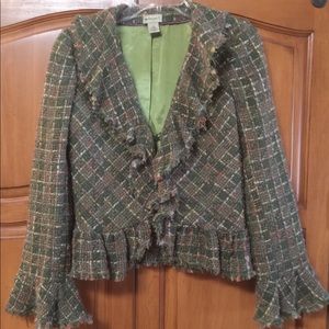 Like New! Anthropologie Ruffled Elevenses Blazer